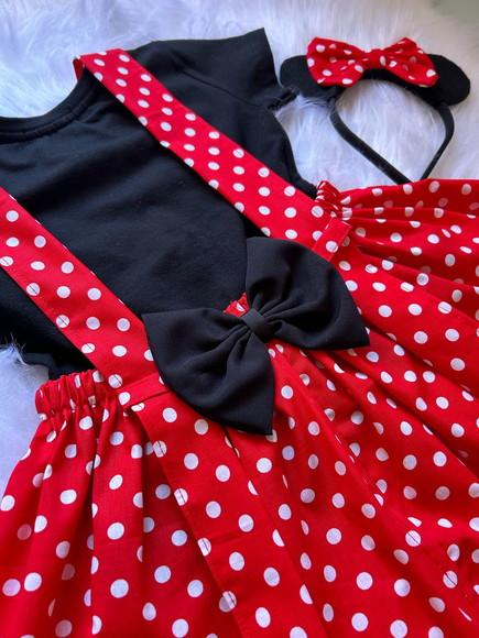 Salopete Minnie Jardineira Minnie Menina