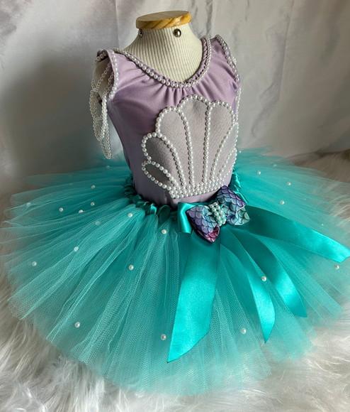 Sereia Infantil Conjunto Concha Vestido Menina