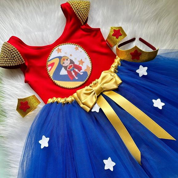 Vestido da Mulher Marvilha Super Heroina Marvel