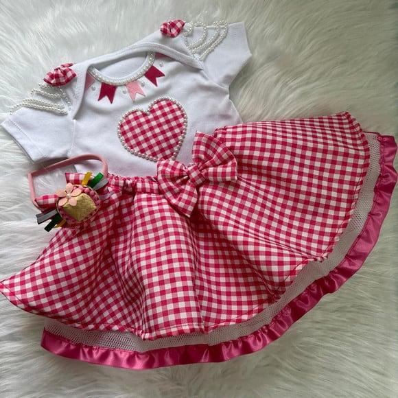 Vestido Festa Junina Xadrez Fazendinha Junino