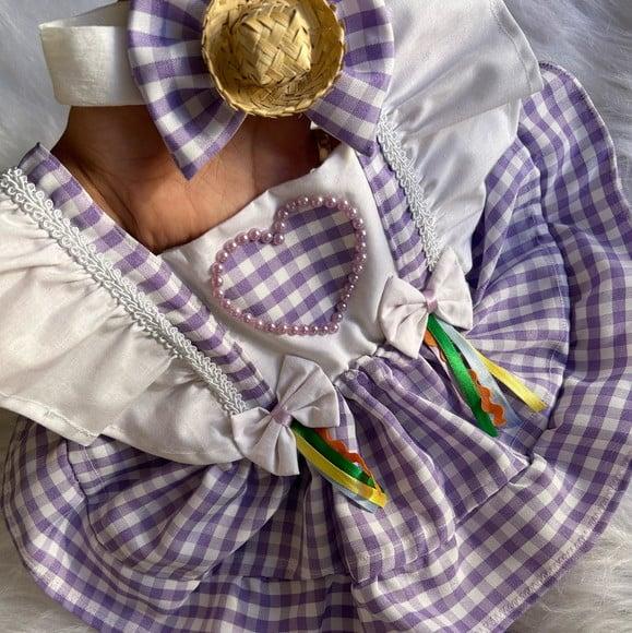 Vestido Junino Jardineira de Quadrilha