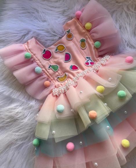 Vestido Quitandinha Tema Frutinhas Infantil