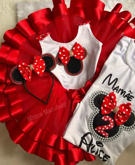Conjunto Minnie Luxo Mãe e Filha Minnie