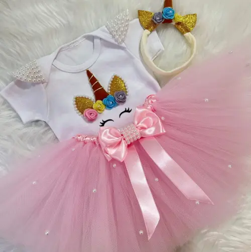 Conjunto Tutu do Unicornio - Roupa de Festa Personalizada