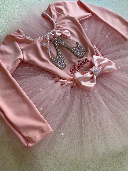 Fantasia Bailarina Manga Longa Tutu de Bale