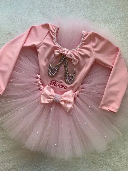 Fantasia Bailarina Manga Longa Tutu de Bale