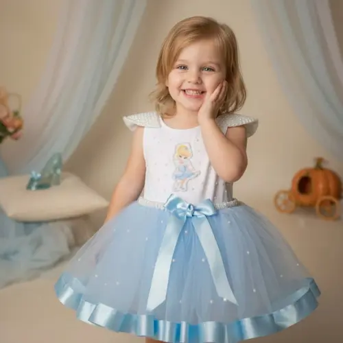 Fantasia Cinderela Menina Infantil Aniversario
