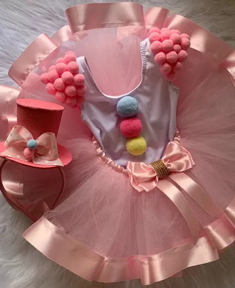Fantasia Circo Palhacinha Infantil Rosa