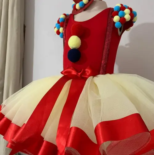 Fantasia Circo Vermelha Palhacinha