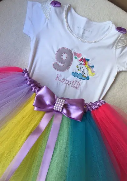 Fantasia Colorida Tutu Unicornio Infantil
