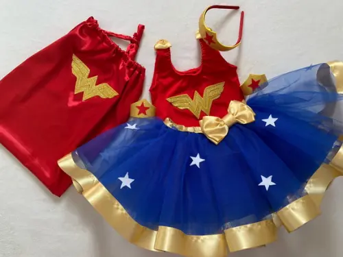 Fantasia da Mulher Maravilha Luxo Infantil