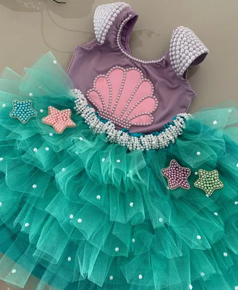 Fantasia de Sereia Concha Infantil