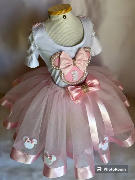Fantasia Minie Rosa Infantil