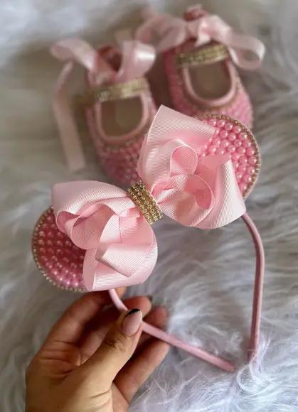 Fantasia Minnie Infantil Rosa Realeza