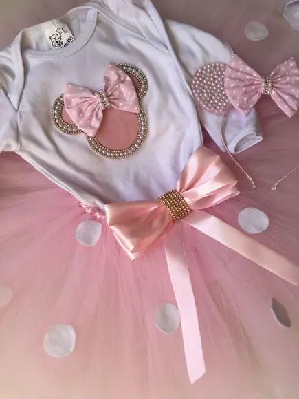 Fantasia Minnie Rosa Luxo Completo