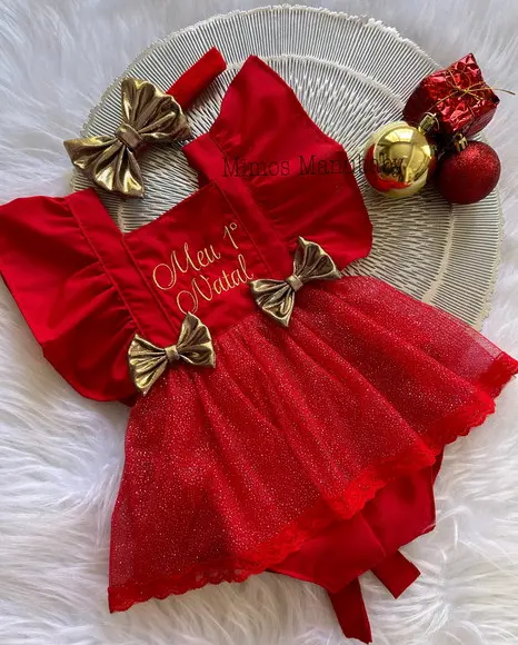 Jardineira Natal Infantil Meu Primeiro Natal