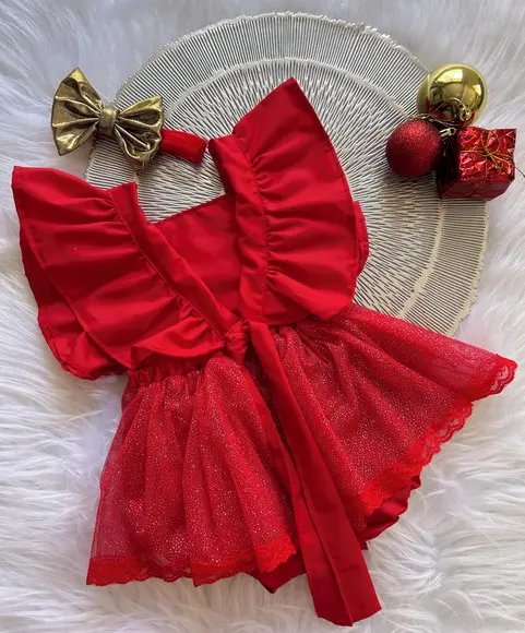 Jardineira Natal Infantil Meu Primeiro Natal
