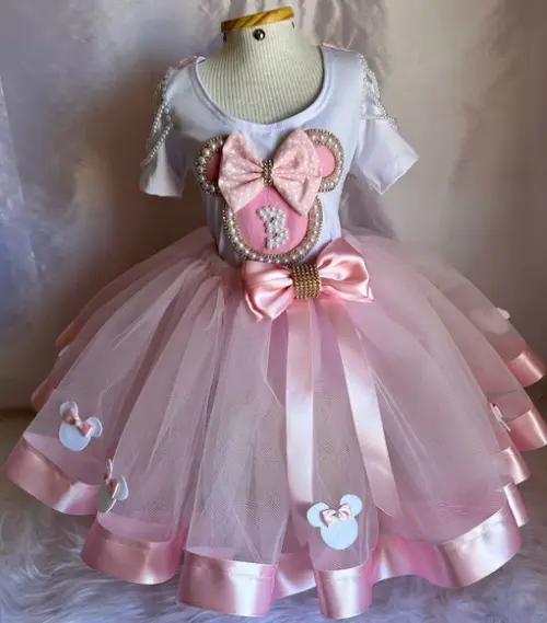 Minnie Fantasia Infantil Rosa