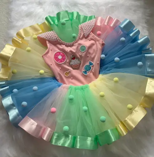 Roupa de Confeiteira Guloseimas Festa Doceira Infantil