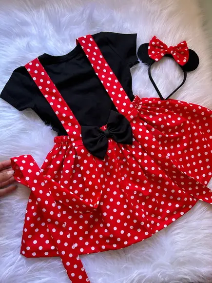 Salopete Minnie Jardineira Minnie Menina