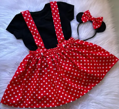 Salopete Minnie Jardineira Minnie Menina