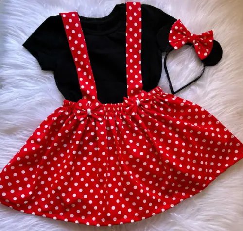Salopete Minnie Jardineira Minnie Menina