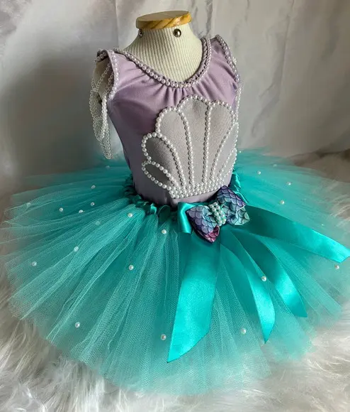 Sereia Infantil Conjunto Concha Vestido Menina
