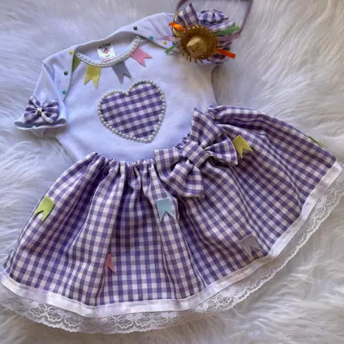 Vestido de Festa Junina Arraiá Fantasia Caipira
