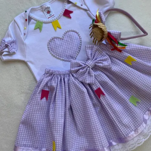 Vestido de Quadrilha Caipira Menina