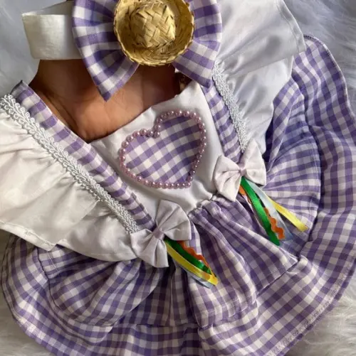 Vestido Junino Jardineira de Quadrilha