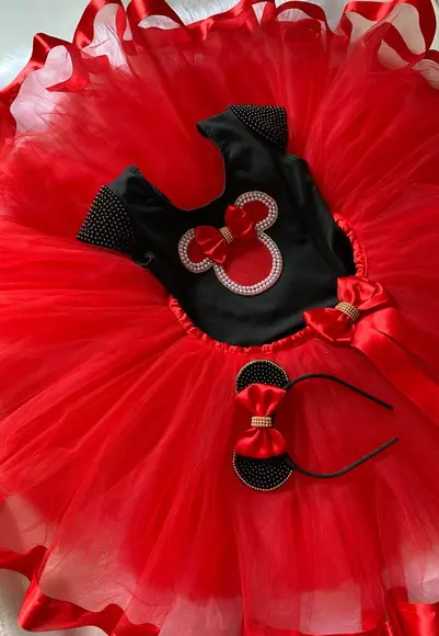 Vestido Minnie Vermelho Menina