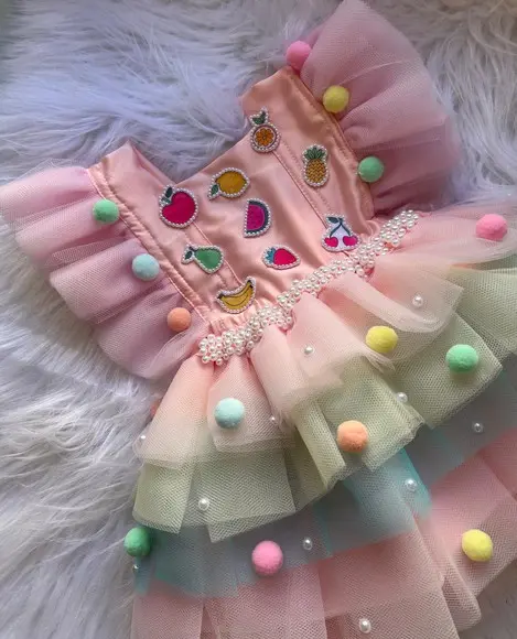 Vestido Quitandinha Tema Frutinhas Infantil