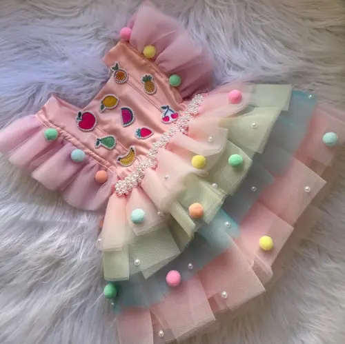 Vestido Quitandinha Tema Frutinhas Infantil