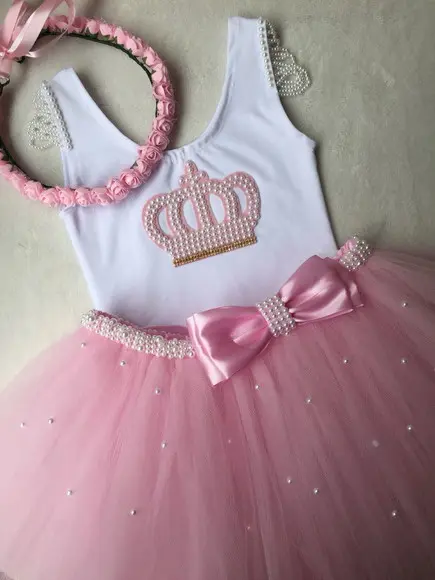 Vestido Realeza Princesa Saia Tutu e Body Infantil