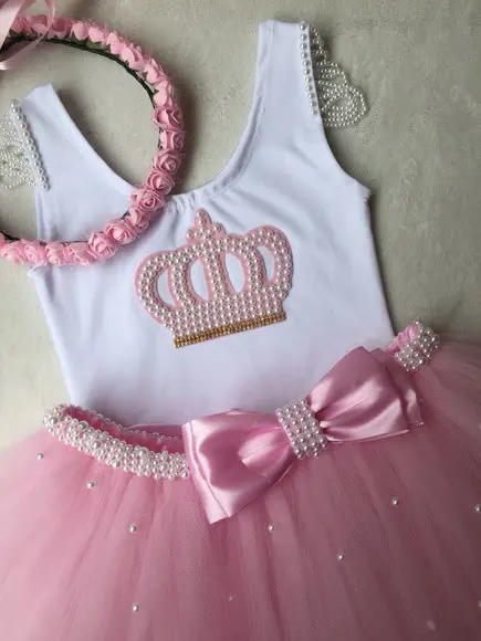 Vestido Realeza Princesa Saia Tutu e Body Infantil