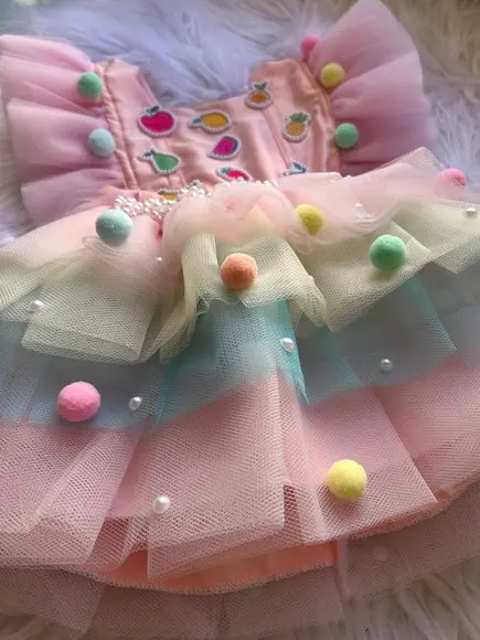 Vestido Quitandinha Tema Frutinhas Infantil