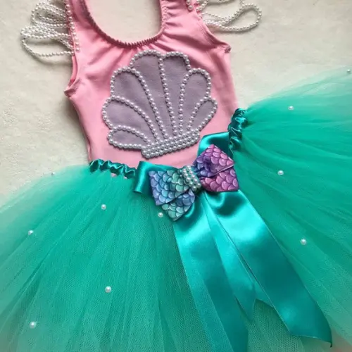 Vestido Sereia Ariel Fundo do Mar