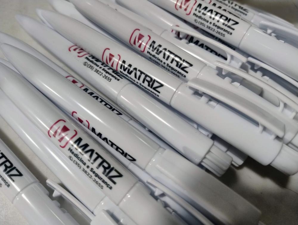 100 CANETAS  PLÁSTICAS PERSONALIZADAS COM SUA LOGO