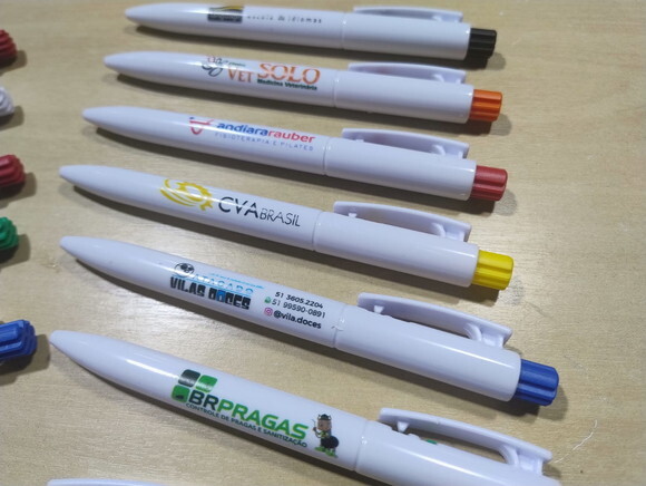 100 Canetas Personalizadas com Sua Logo