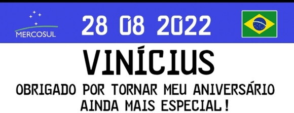 100 Lembrancinhas Casamento Placa de Carro