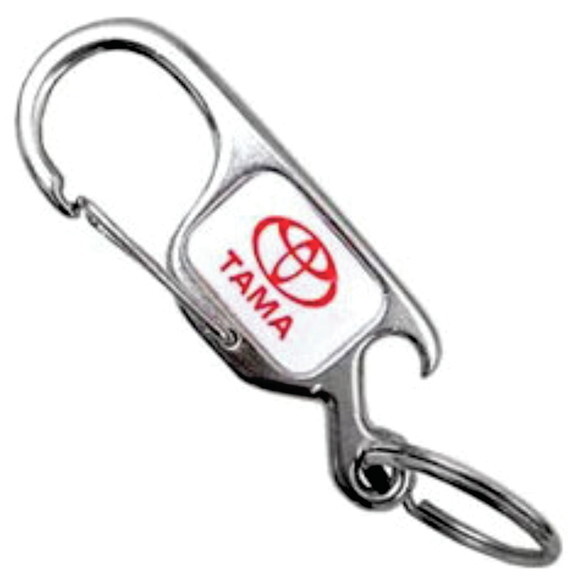 500 Chaveiros Mosquetão em Metal Resinado com Sua Logo