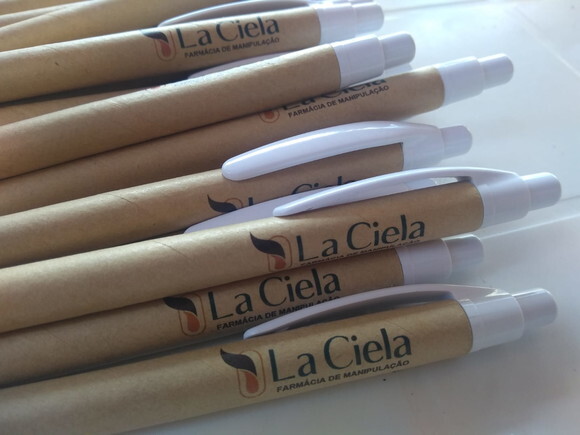 100 Canetas Ecológicas Personalizadas com Sua Logo