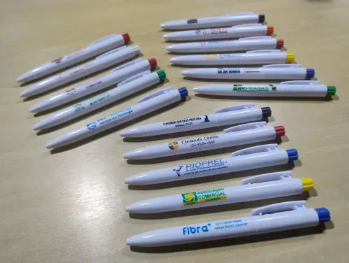 100 CANETAS  PLÁSTICAS PERSONALIZADAS COM SUA LOGO