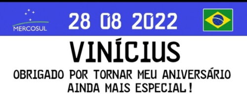 100 Lembrancinhas Casamento Placa de Carro