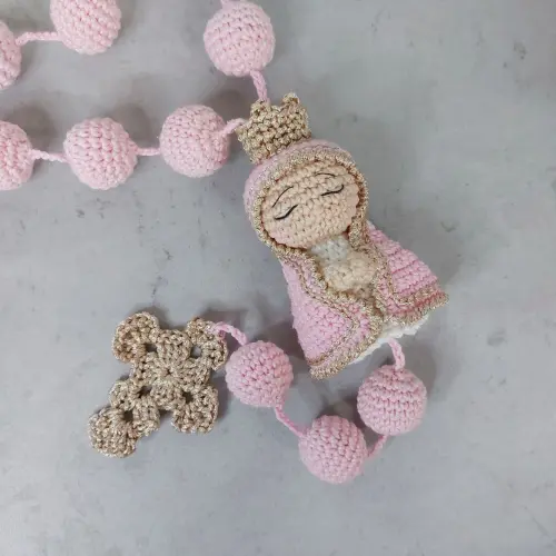 Terço de amigurumi Nossa Senhora Aparecida