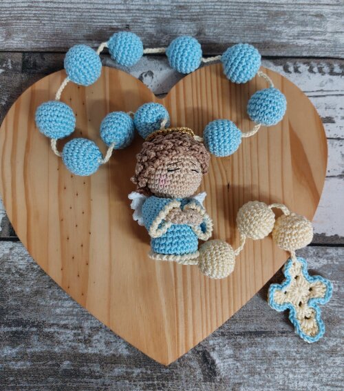 Terço de amigurumi Anjo da Guarda