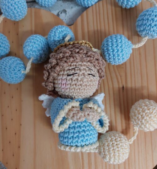 Terço de amigurumi Anjo da Guarda