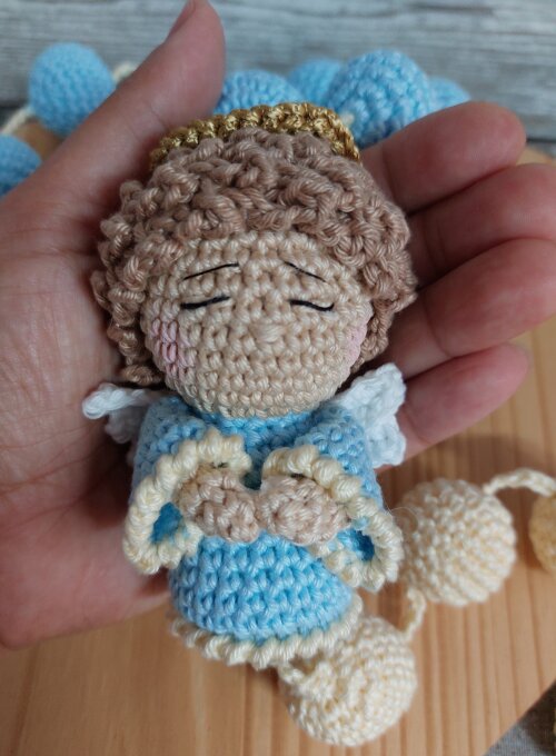 Terço de amigurumi Anjo da Guarda