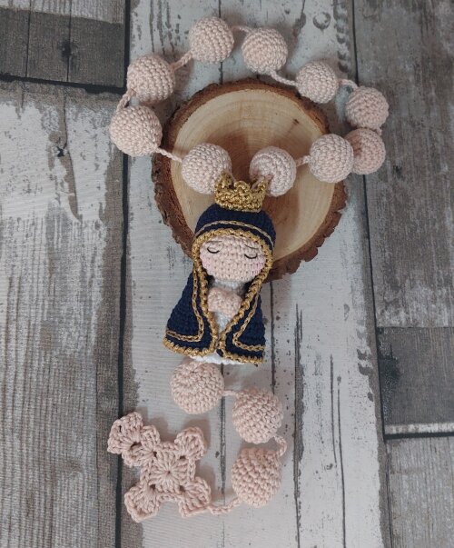 Terço de amigurumi Nossa Senhora Aparecida