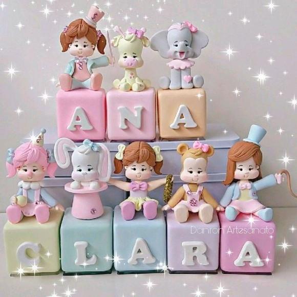 Cubo decorativo Circo rosa